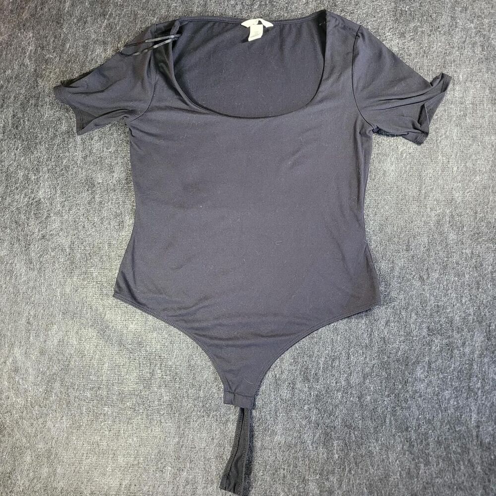 H-m Women's Black and Grey Bodysuit